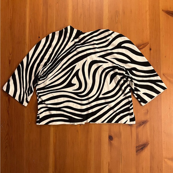 INC Zebra Print Cardigan 3/4 Sleeve Rayon Sweater. Single Button Closure Large. - Picture 3 of 8